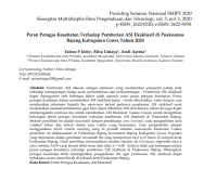 Proceeding : Peran Petugas Kesehatan Terhadap Pemberian ASI Eksklusif di Puskesmas Bajeng Kabupaten Gowa Tahun 2020